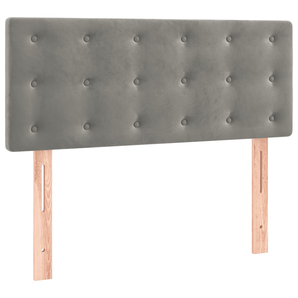 Boxspring met matras fluweel lichtgrijs 90x190 cm is nu te koop bij PeponiXL, paradijselijk wonen!