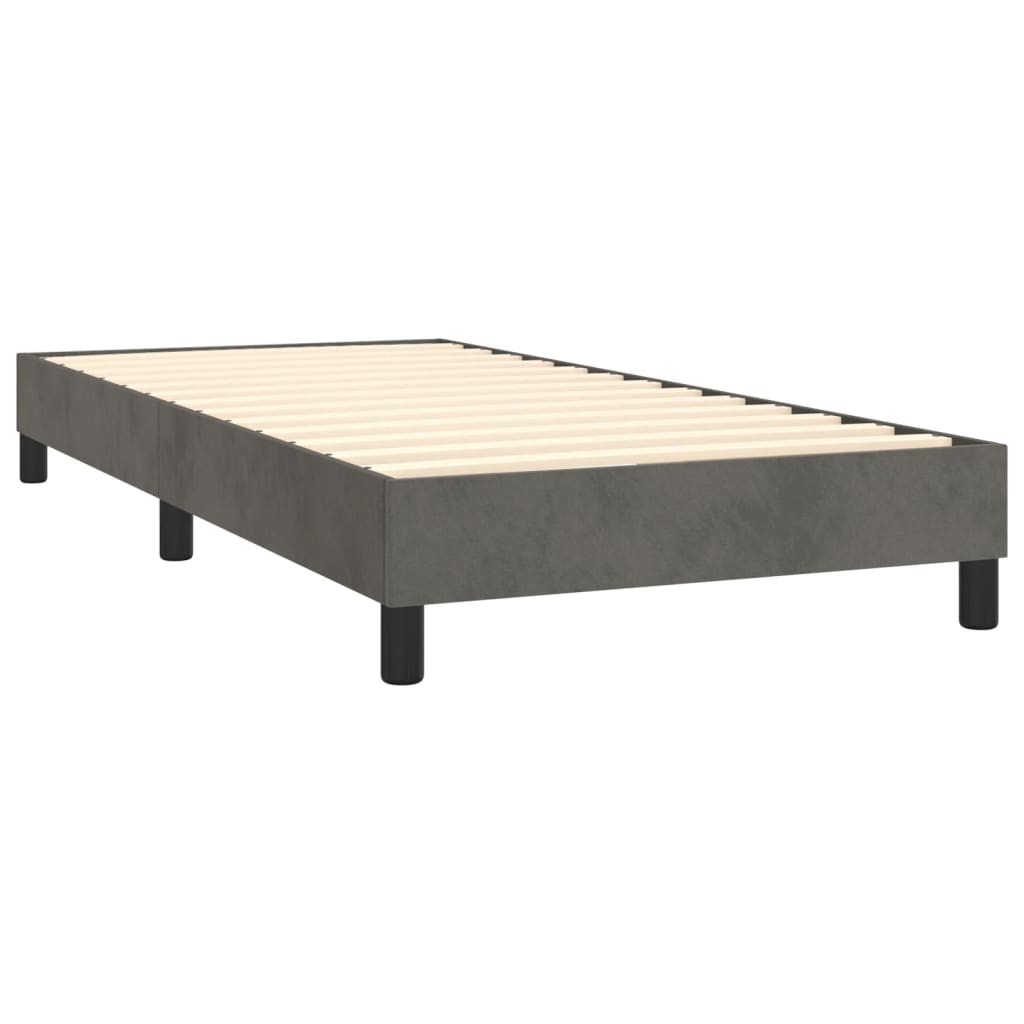 Boxspring met matras fluweel donkergrijs 90x200 cm is nu te koop bij PeponiXL, paradijselijk wonen!