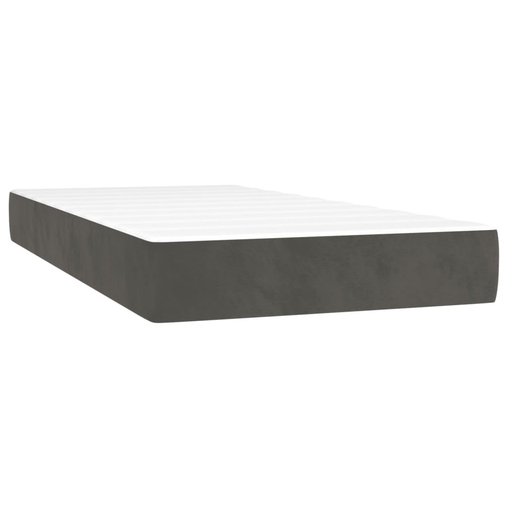 Boxspring met matras fluweel donkergrijs 90x200 cm is nu te koop bij PeponiXL, paradijselijk wonen!