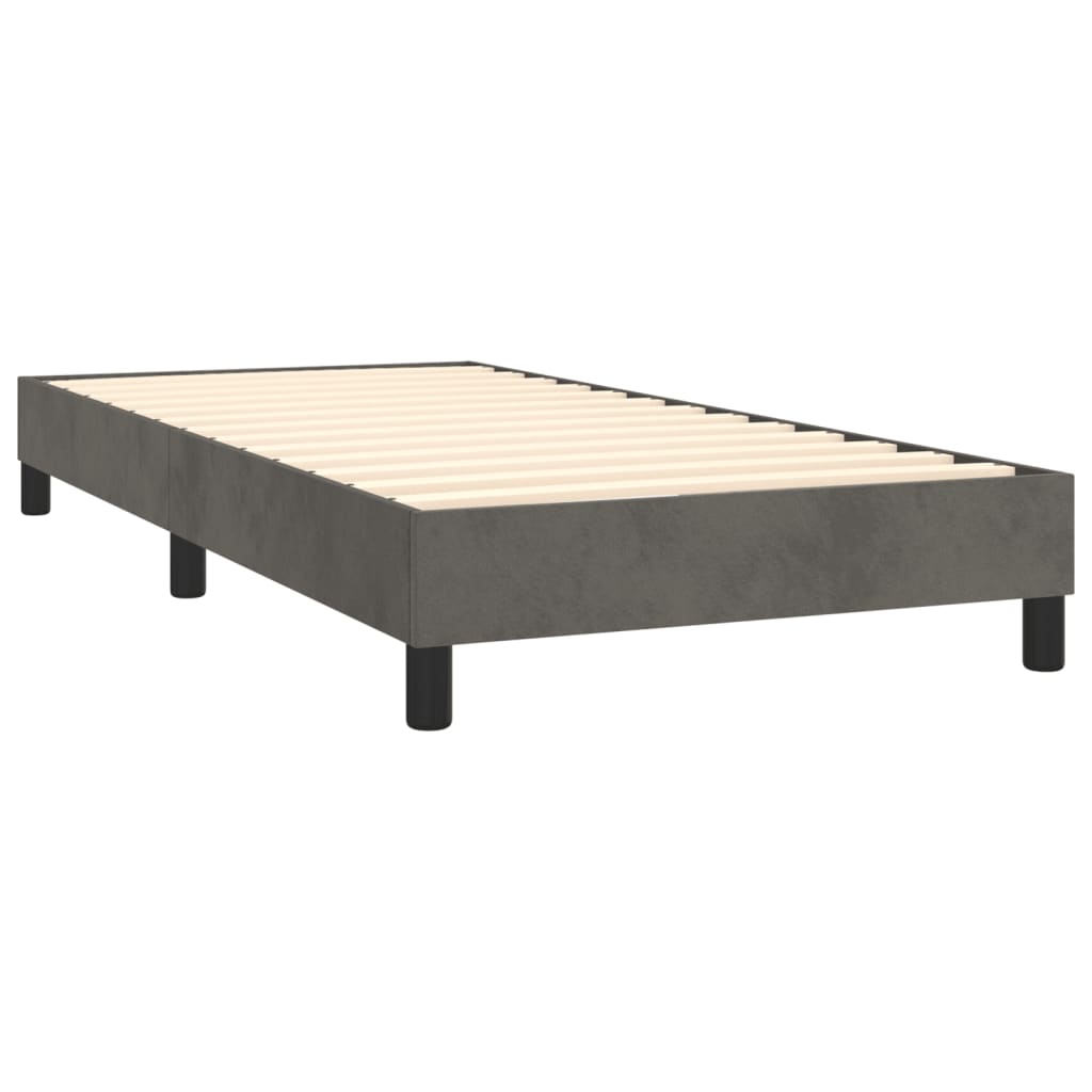 Boxspring met matras fluweel donkergrijs 100x200 cm is nu te koop bij PeponiXL, paradijselijk wonen!