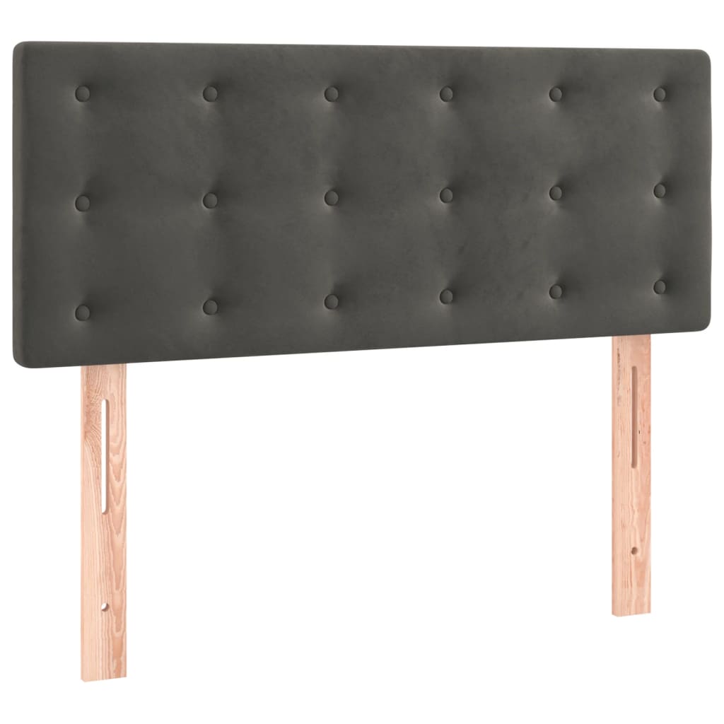Boxspring met matras fluweel donkergrijs 100x200 cm is nu te koop bij PeponiXL, paradijselijk wonen!