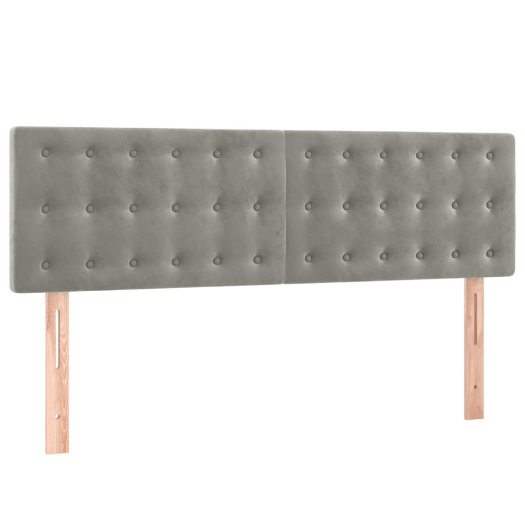 Boxspring met matras fluweel lichtgrijs 140x190 cm is nu te koop bij PeponiXL, paradijselijk wonen!