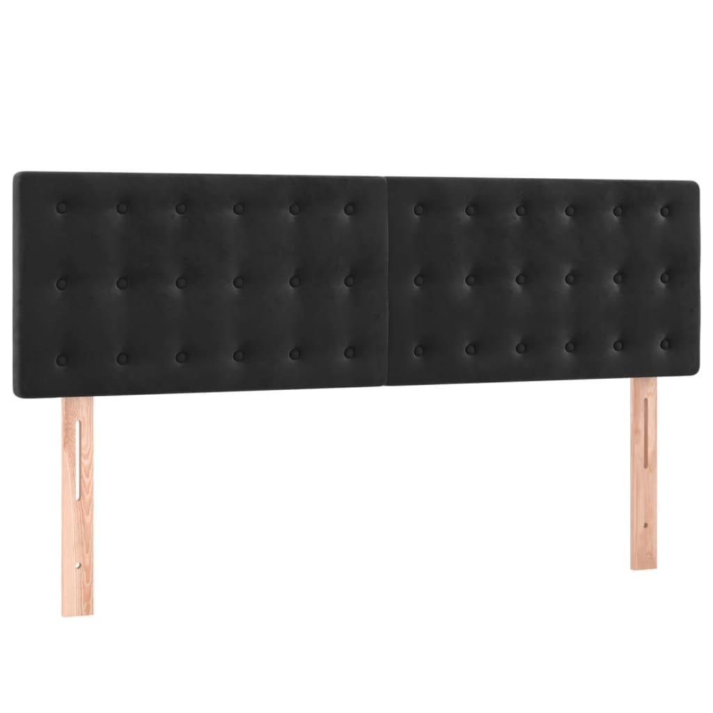 Boxspring met matras fluweel zwart 140x190 cm is nu te koop bij PeponiXL, paradijselijk wonen!