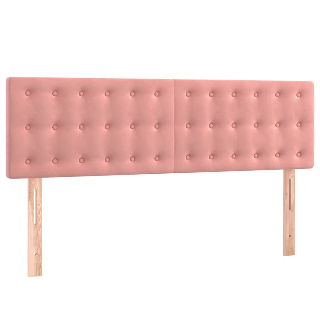 Boxspring met matras fluweel roze 140x200 cm is nu te koop bij PeponiXL, paradijselijk wonen!