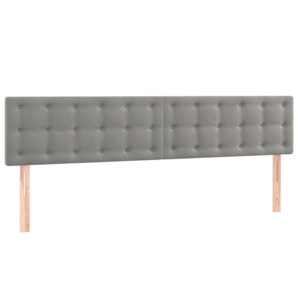 Boxspring met matras fluweel lichtgrijs 160x200 cm is nu te koop bij PeponiXL, paradijselijk wonen!