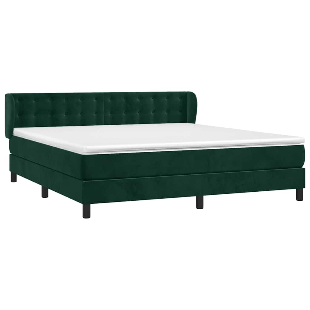 Boxspring met matras fluweel donkergroen 160x200 cm is nu te koop bij PeponiXL, paradijselijk wonen!