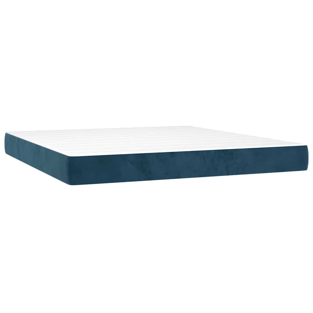 Boxspring met matras fluweel donkerblauw 160x200 cm is nu te koop bij PeponiXL, paradijselijk wonen!