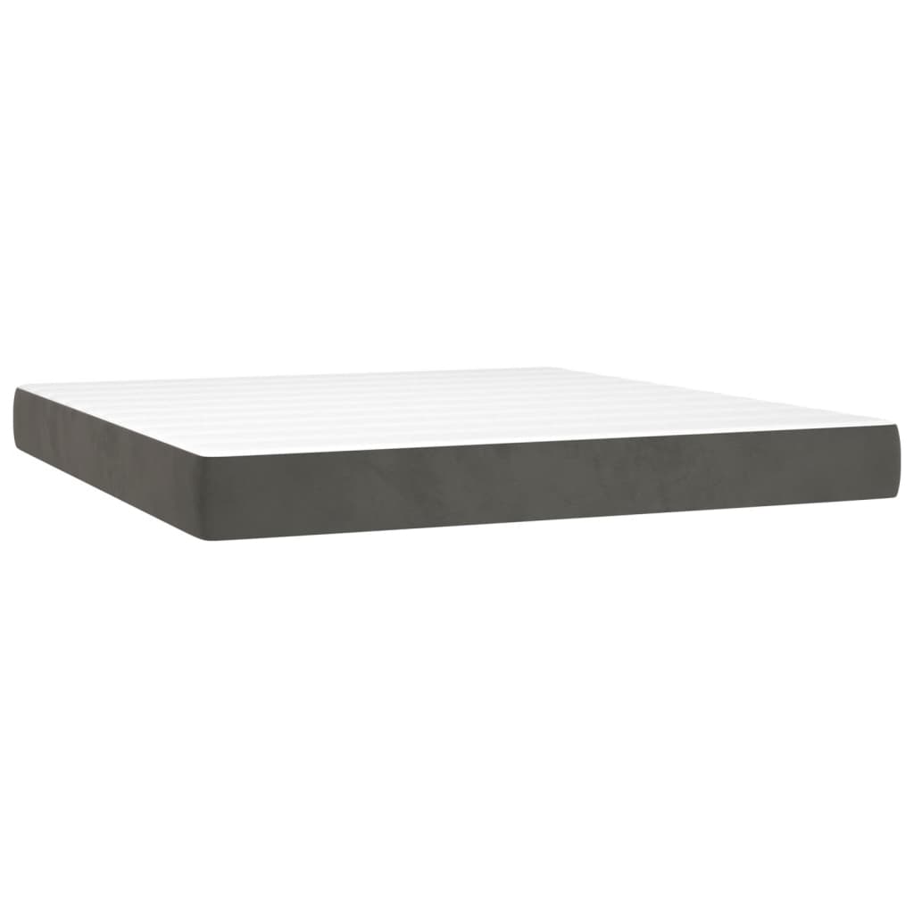 Boxspring met matras fluweel donkergrijs 180x200 cm is nu te koop bij PeponiXL, paradijselijk wonen!