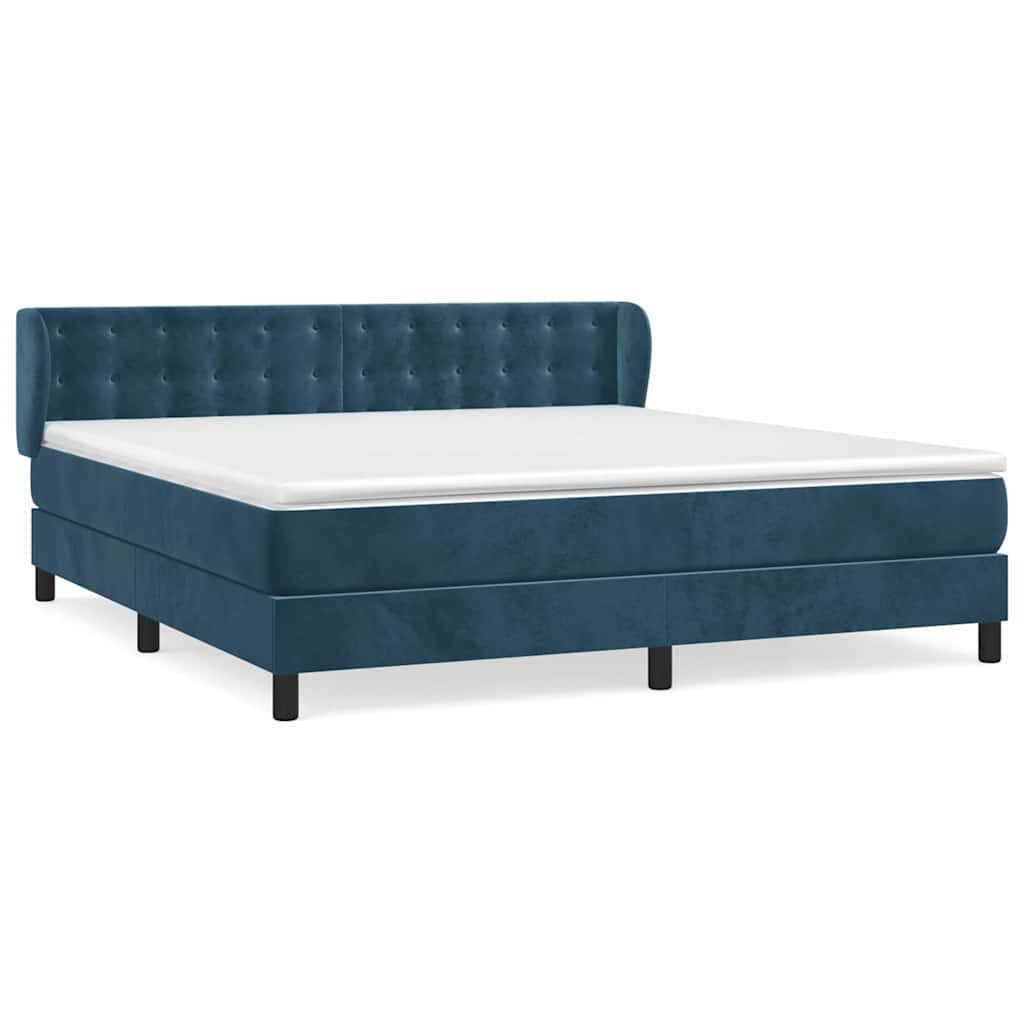 Boxspring met matras fluweel donkerblauw 180x200 cm is nu te koop bij PeponiXL, paradijselijk wonen!