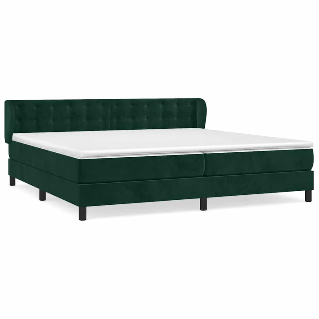 Boxspring met matras fluweel donkergroen 200x200 cm is nu te koop bij PeponiXL, paradijselijk wonen!