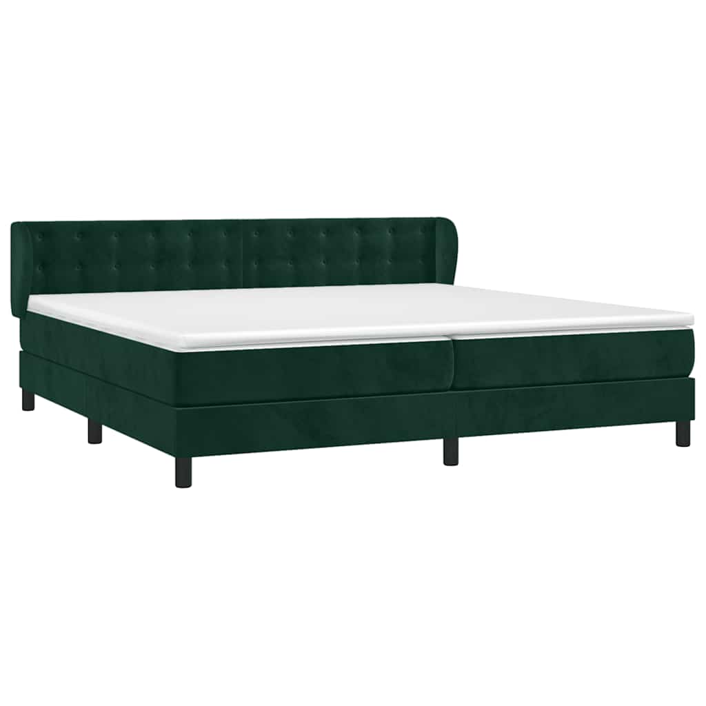Boxspring met matras fluweel donkergroen 200x200 cm is nu te koop bij PeponiXL, paradijselijk wonen!