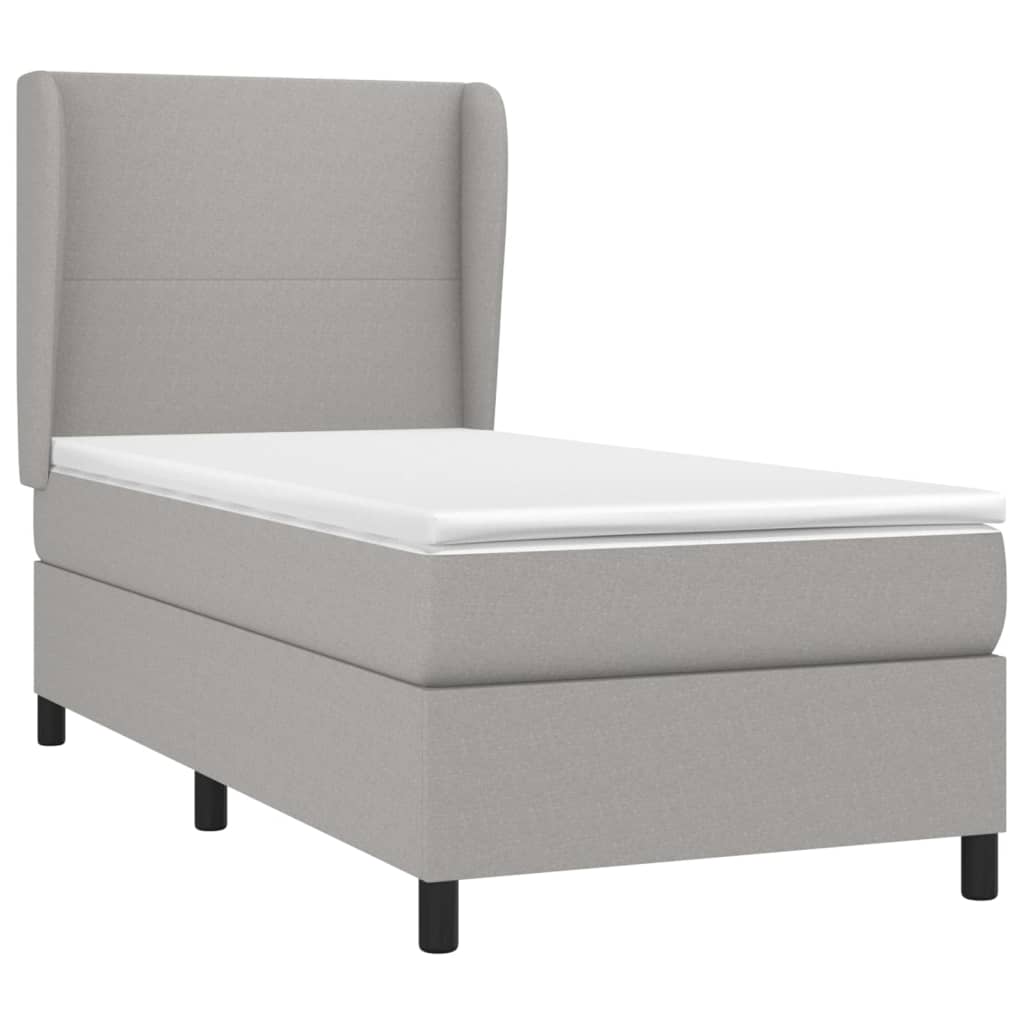 Boxspring met matras stof lichtgrijs 80x200 cm is nu te koop bij PeponiXL, paradijselijk wonen!