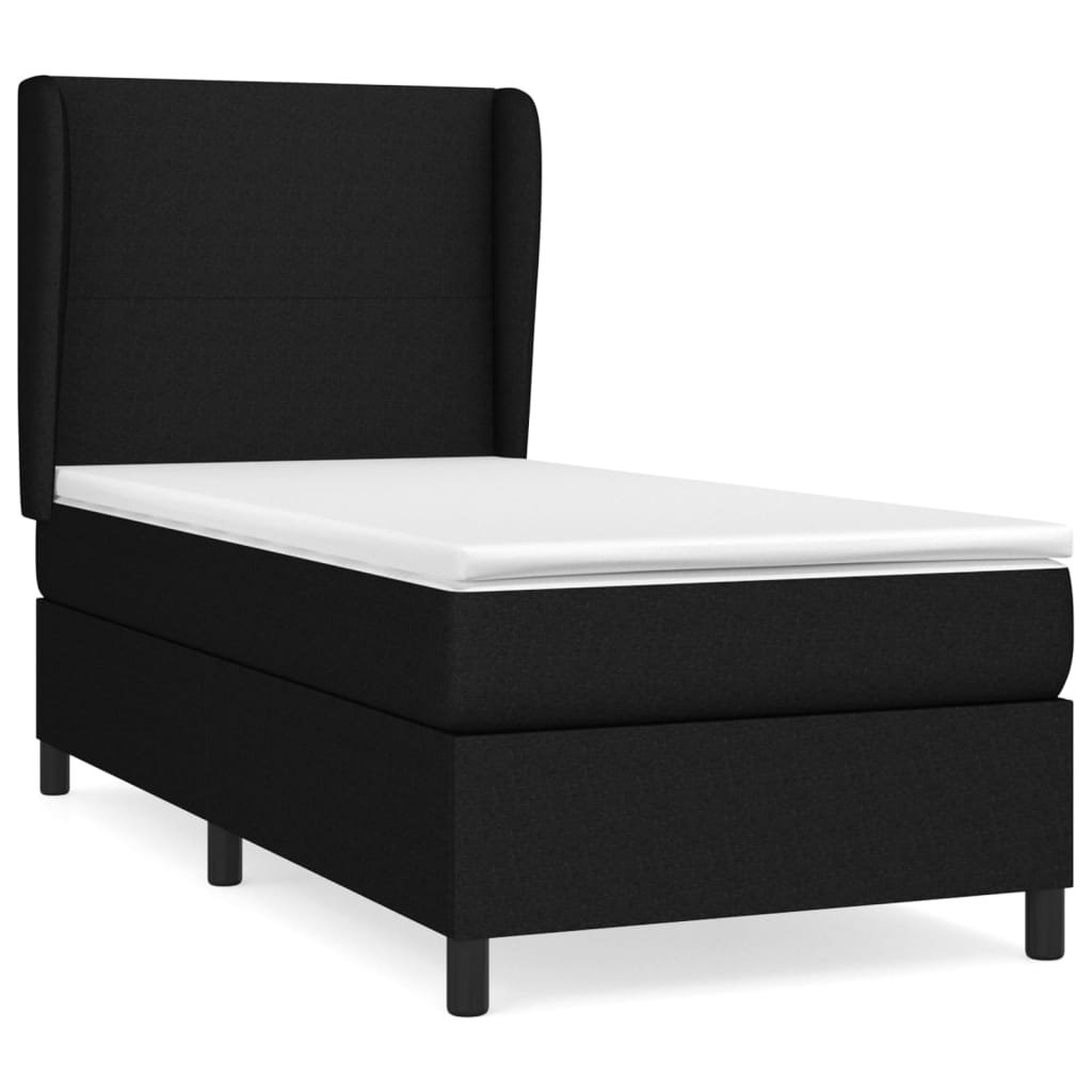 Boxspring met matras stof zwart 100x200 cm is nu te koop bij PeponiXL, paradijselijk wonen!