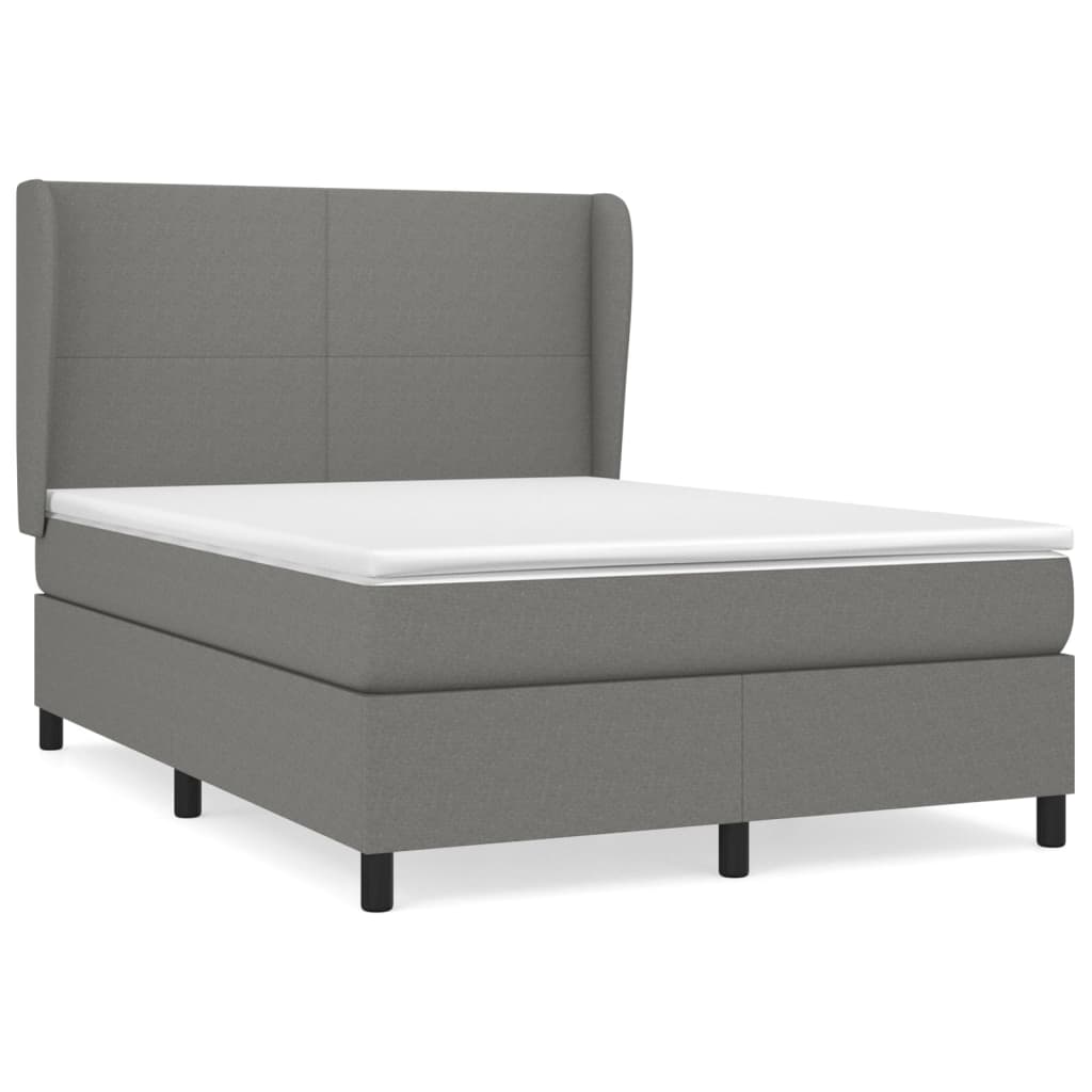 Boxspring met matras stof donkergrijs 140x190 cm is nu te koop bij PeponiXL, paradijselijk wonen!