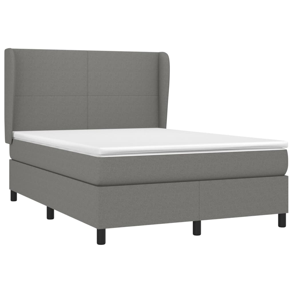 Boxspring met matras stof donkergrijs 140x190 cm is nu te koop bij PeponiXL, paradijselijk wonen!