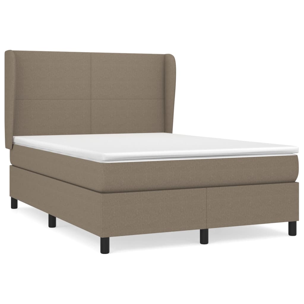 Boxspring met matras stof taupe 140x200 cm is nu te koop bij PeponiXL, paradijselijk wonen!