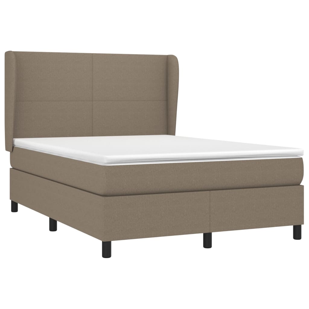 Boxspring met matras stof taupe 140x200 cm is nu te koop bij PeponiXL, paradijselijk wonen!