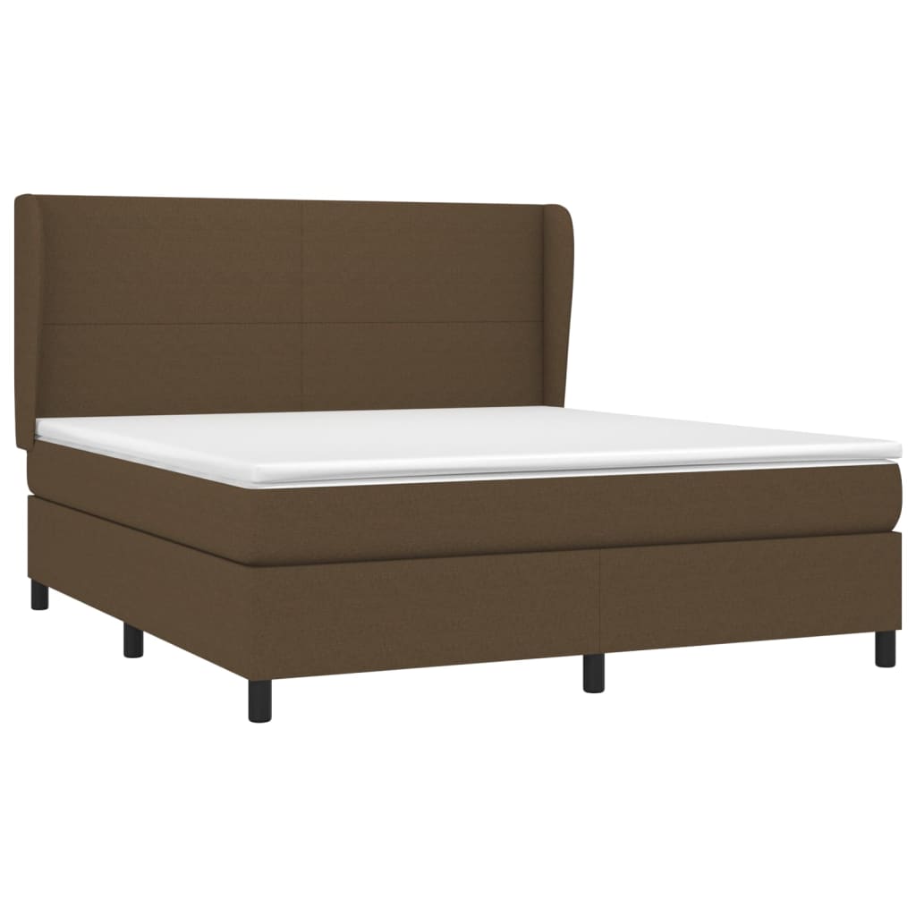 Boxspring met matras stof donkerbruin 160x200 cm is nu te koop bij PeponiXL, paradijselijk wonen!