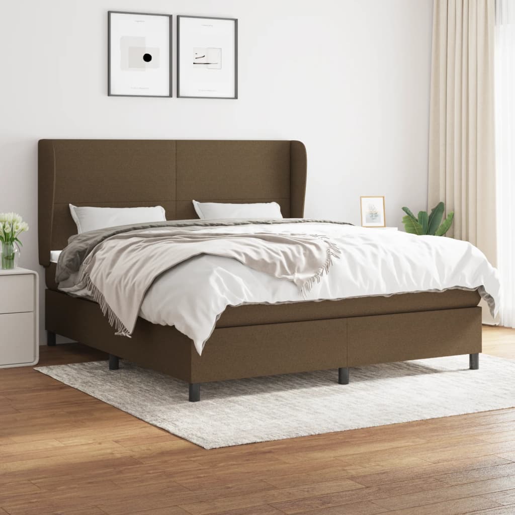 Boxspring met matras stof donkerbruin 180x200 cm is nu te koop bij PeponiXL, paradijselijk wonen!
