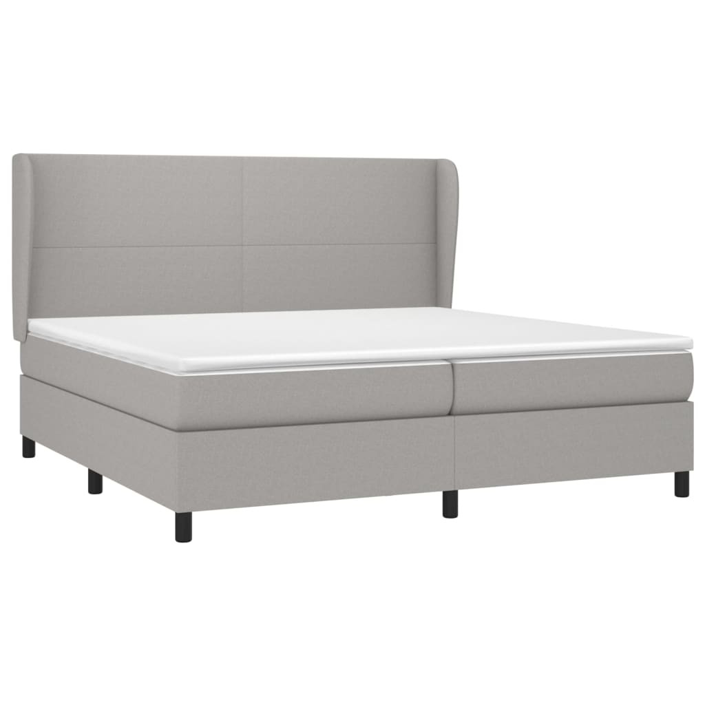 Boxspring met matras stof lichtgrijs 200x200 cm is nu te koop bij PeponiXL, paradijselijk wonen!
