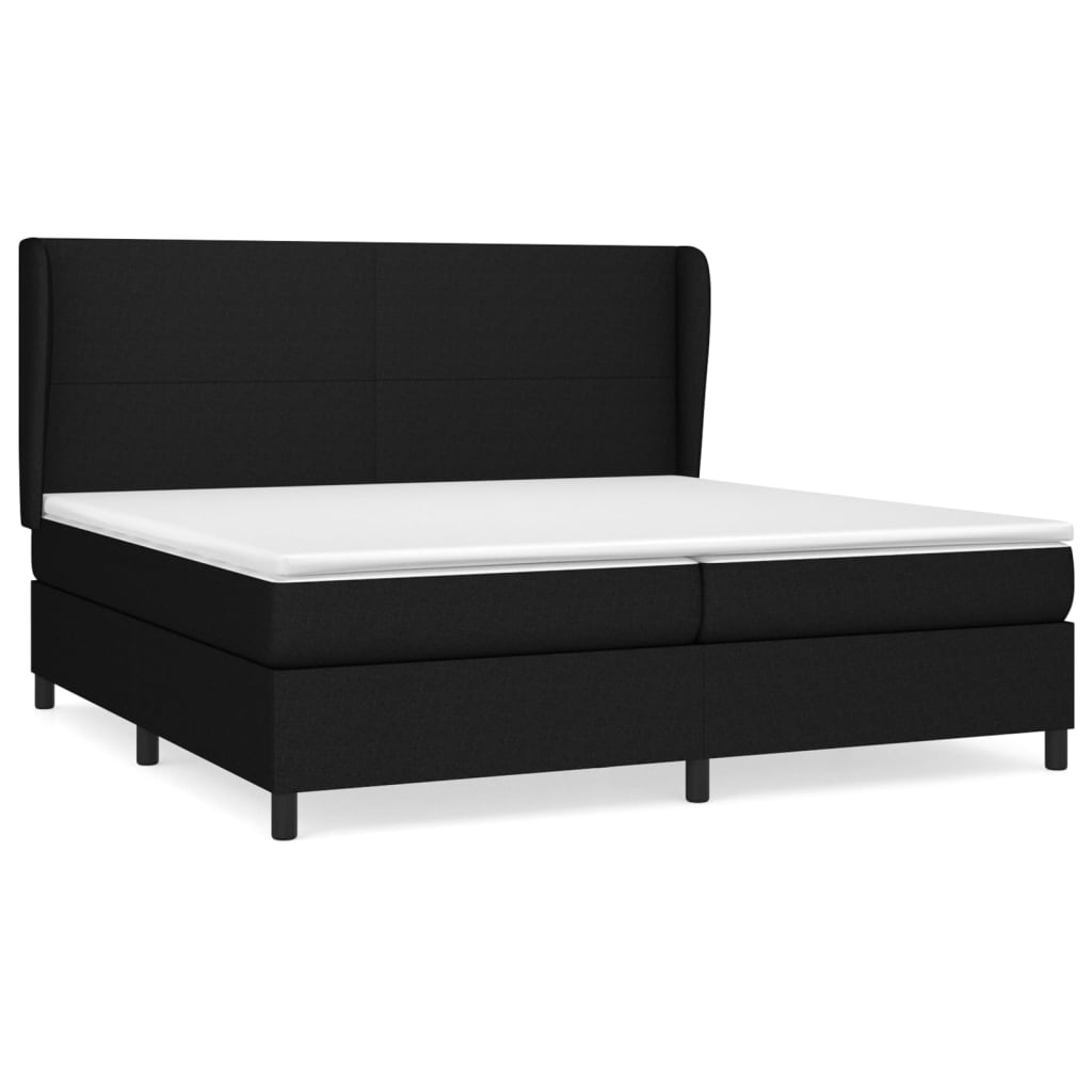 Boxspring met matras stof zwart 200x200 cm is nu te koop bij PeponiXL, paradijselijk wonen!