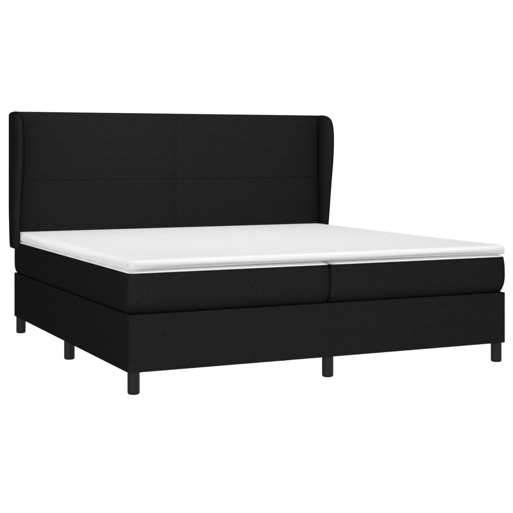 Boxspring met matras stof zwart 200x200 cm is nu te koop bij PeponiXL, paradijselijk wonen!