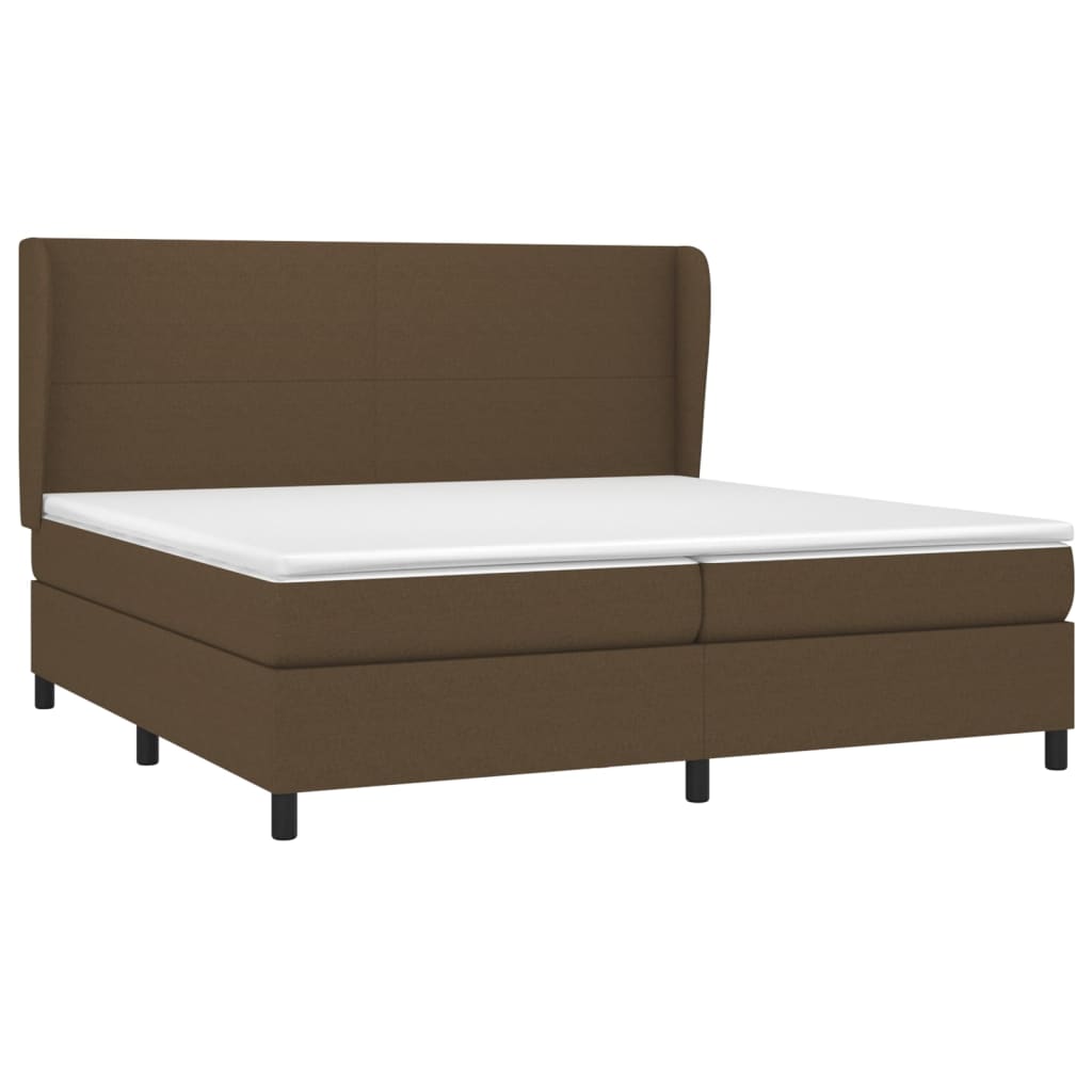 Boxspring met matras stof donkerbruin 200x200 cm is nu te koop bij PeponiXL, paradijselijk wonen!