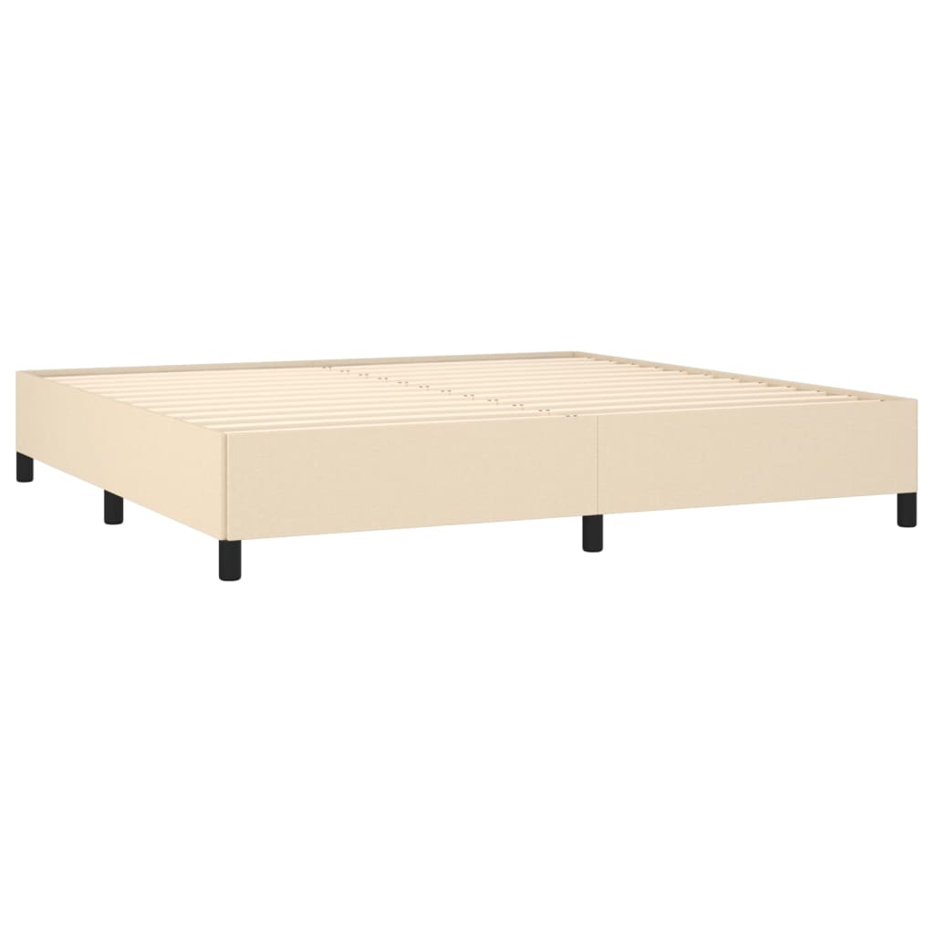 Boxspring met matras stof crèmekleurig 200x200 cm is nu te koop bij PeponiXL, paradijselijk wonen!