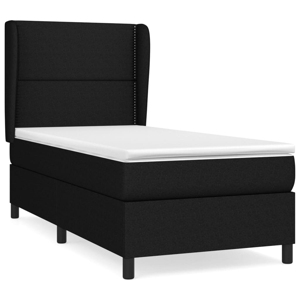 Boxspring met matras stof zwart 80x200 cm is nu te koop bij PeponiXL, paradijselijk wonen!