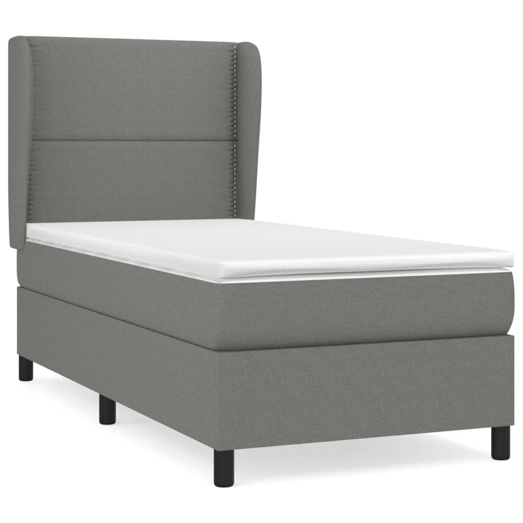 Boxspring met matras stof donkergrijs 90x190 cm is nu te koop bij PeponiXL, paradijselijk wonen!