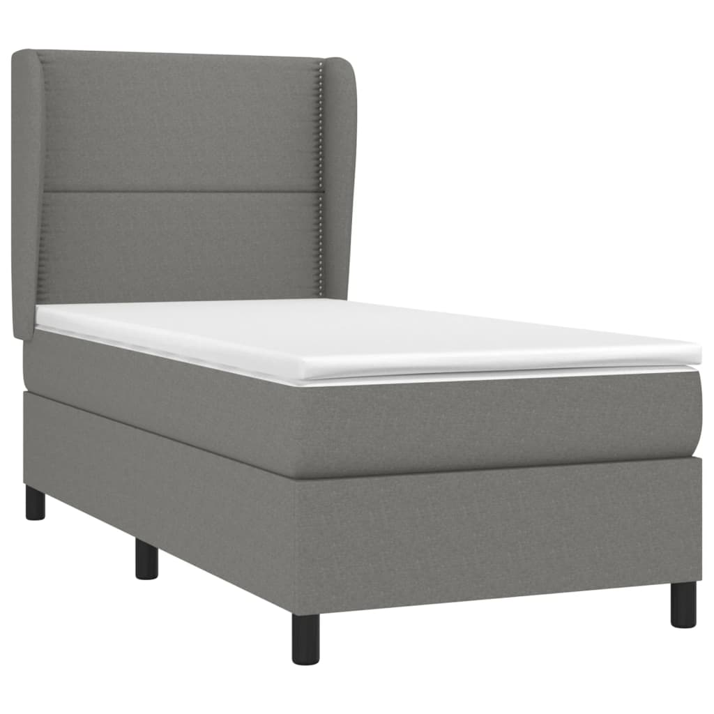 Boxspring met matras stof donkergrijs 90x190 cm is nu te koop bij PeponiXL, paradijselijk wonen!