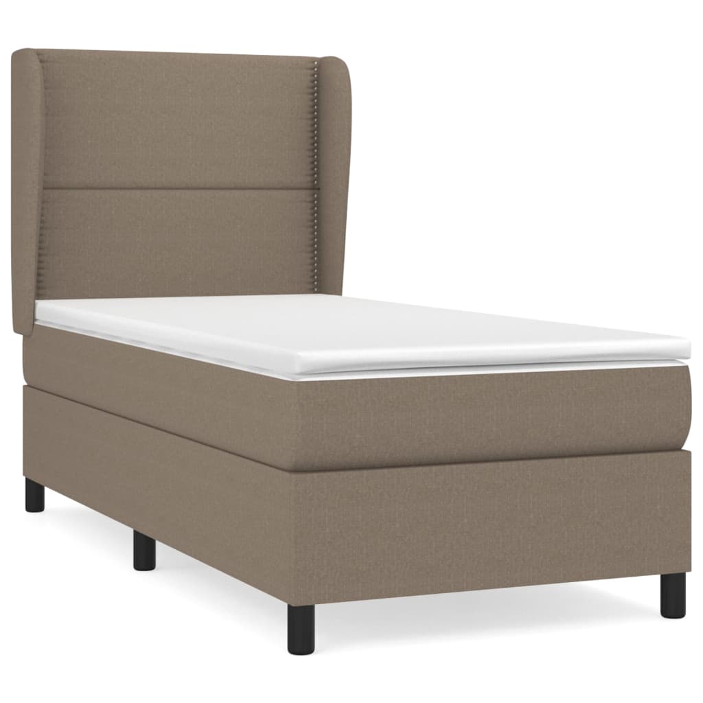 Boxspring met matras stof taupe 90x200 cm is nu te koop bij PeponiXL, paradijselijk wonen!