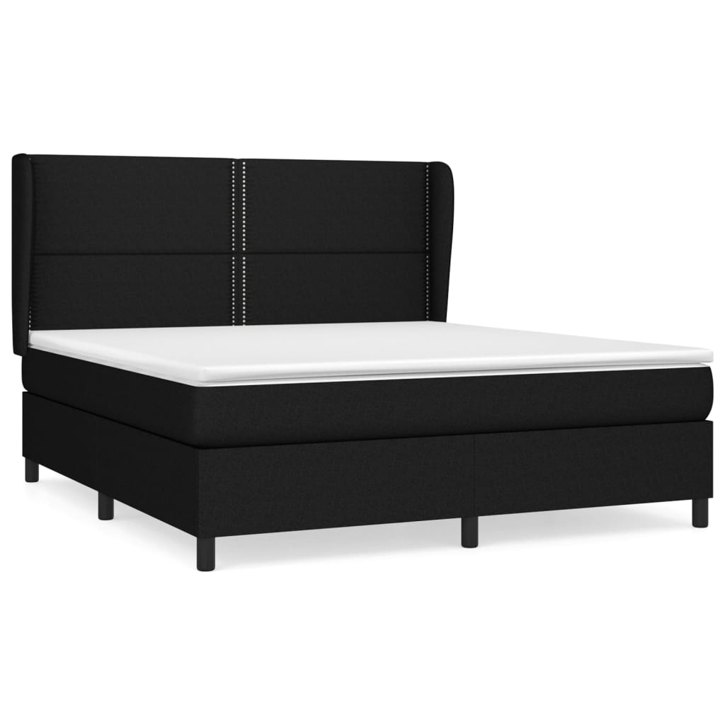 Boxspring met matras stof zwart 160x200 cm is nu te koop bij PeponiXL, paradijselijk wonen!