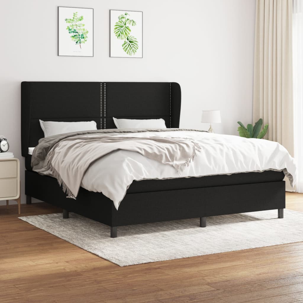 Boxspring met matras stof zwart 180x200 cm is nu te koop bij PeponiXL, paradijselijk wonen!