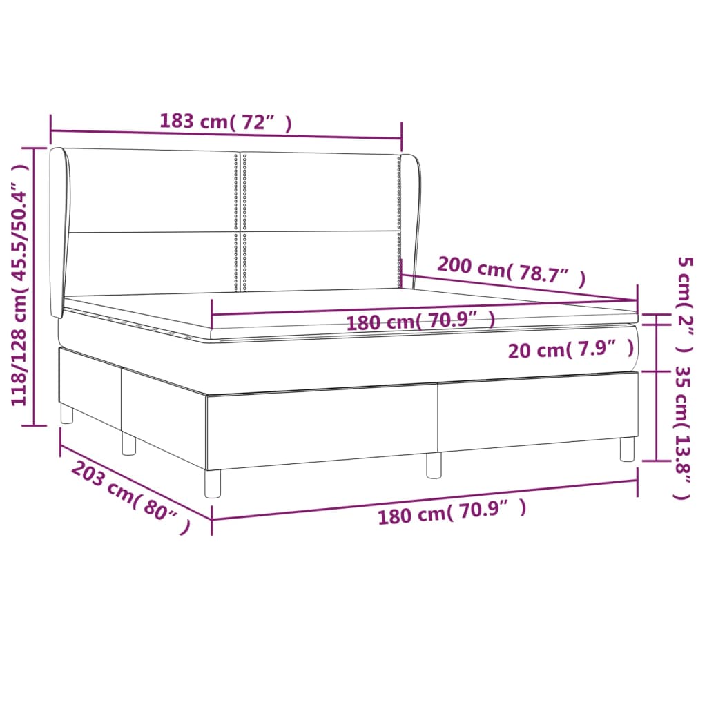 Boxspring met matras stof crèmekleurig 180x200 cm is nu te koop bij PeponiXL, paradijselijk wonen!