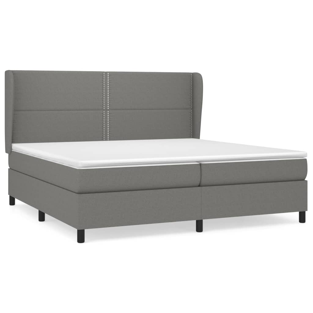 Boxspring met matras stof donkergrijs 200x200 cm is nu te koop bij PeponiXL, paradijselijk wonen!
