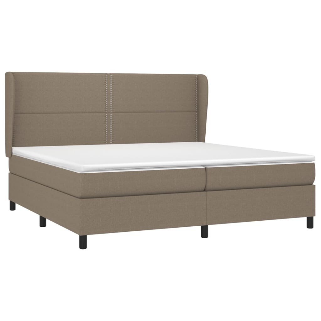Boxspring met matras stof taupe 200x200 cm is nu te koop bij PeponiXL, paradijselijk wonen!