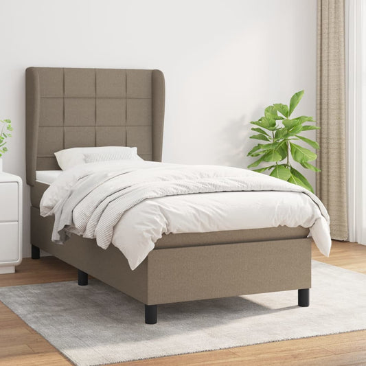 Boxspring met matras stof taupe 80x200 cm is nu te koop bij PeponiXL, paradijselijk wonen!