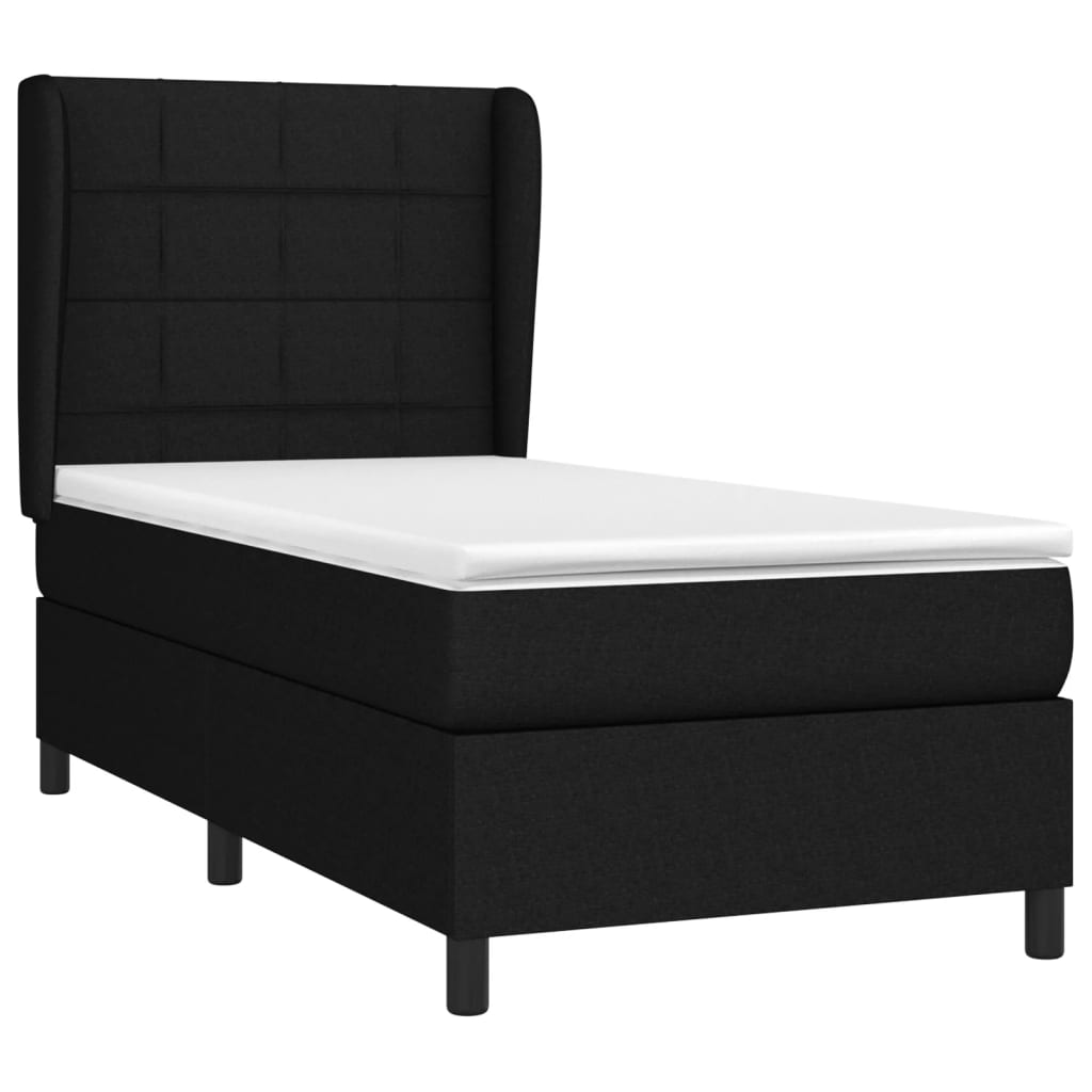 Boxspring met matras stof zwart 100x200 cm is nu te koop bij PeponiXL, paradijselijk wonen!