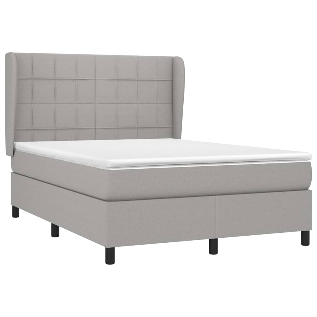 Boxspring met matras stof lichtgrijs 140x190 cm is nu te koop bij PeponiXL, paradijselijk wonen!