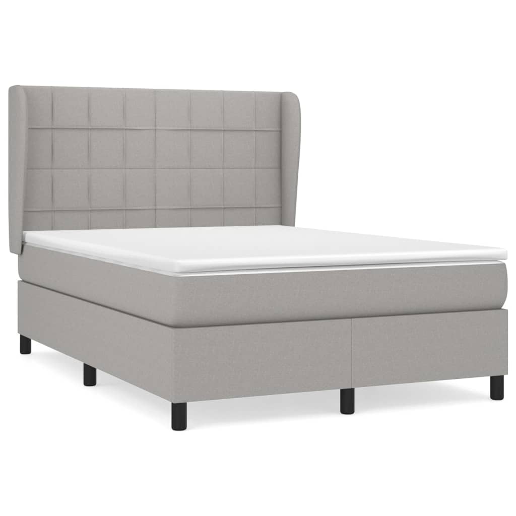 Boxspring met matras stof lichtgrijs 140x200 cm is nu te koop bij PeponiXL, paradijselijk wonen!
