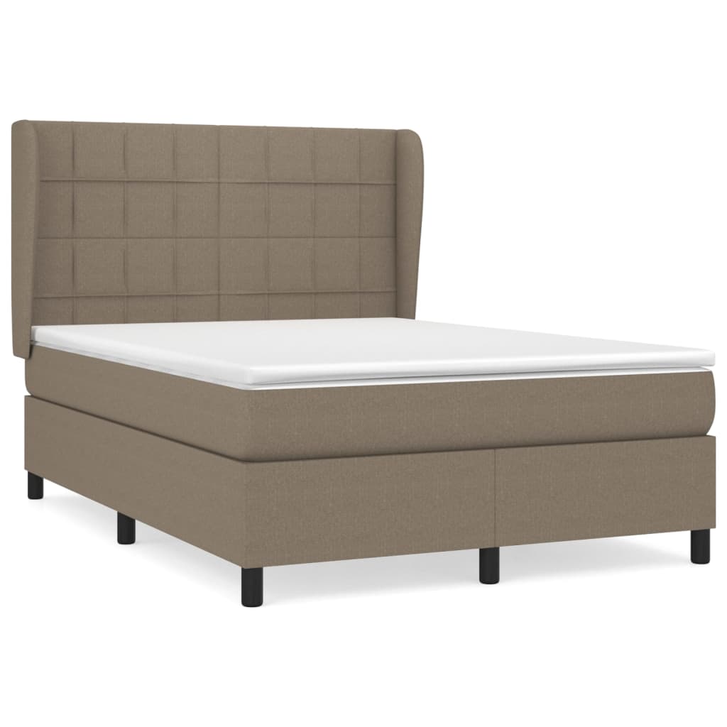 Boxspring met matras stof taupe 140x200 cm is nu te koop bij PeponiXL, paradijselijk wonen!