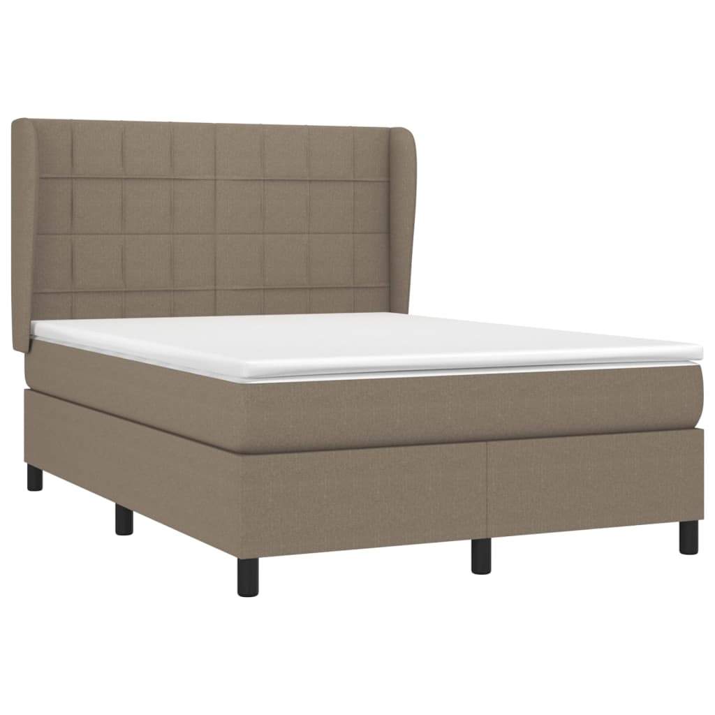 Boxspring met matras stof taupe 140x200 cm is nu te koop bij PeponiXL, paradijselijk wonen!