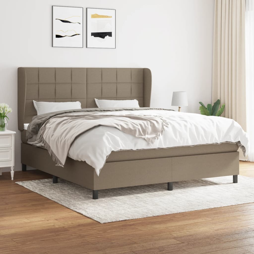 Boxspring met matras stof taupe 160x200 cm is nu te koop bij PeponiXL, paradijselijk wonen!