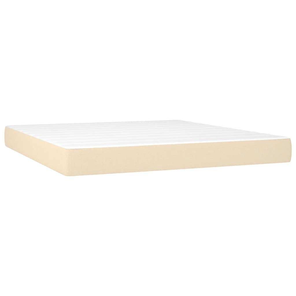 Boxspring met matras stof crèmekleurig 160x200 cm is nu te koop bij PeponiXL, paradijselijk wonen!