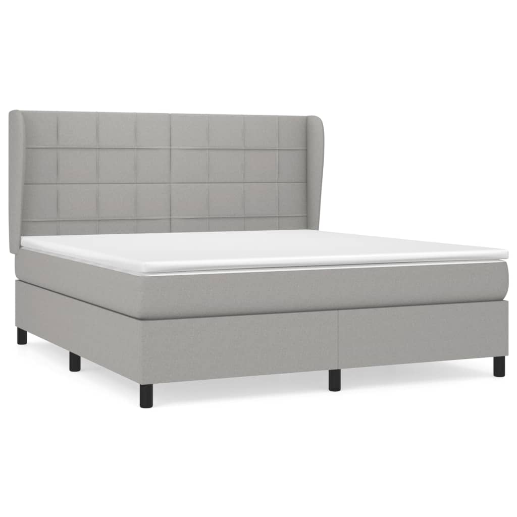 Boxspring met matras stof lichtgrijs 180x200 cm is nu te koop bij PeponiXL, paradijselijk wonen!