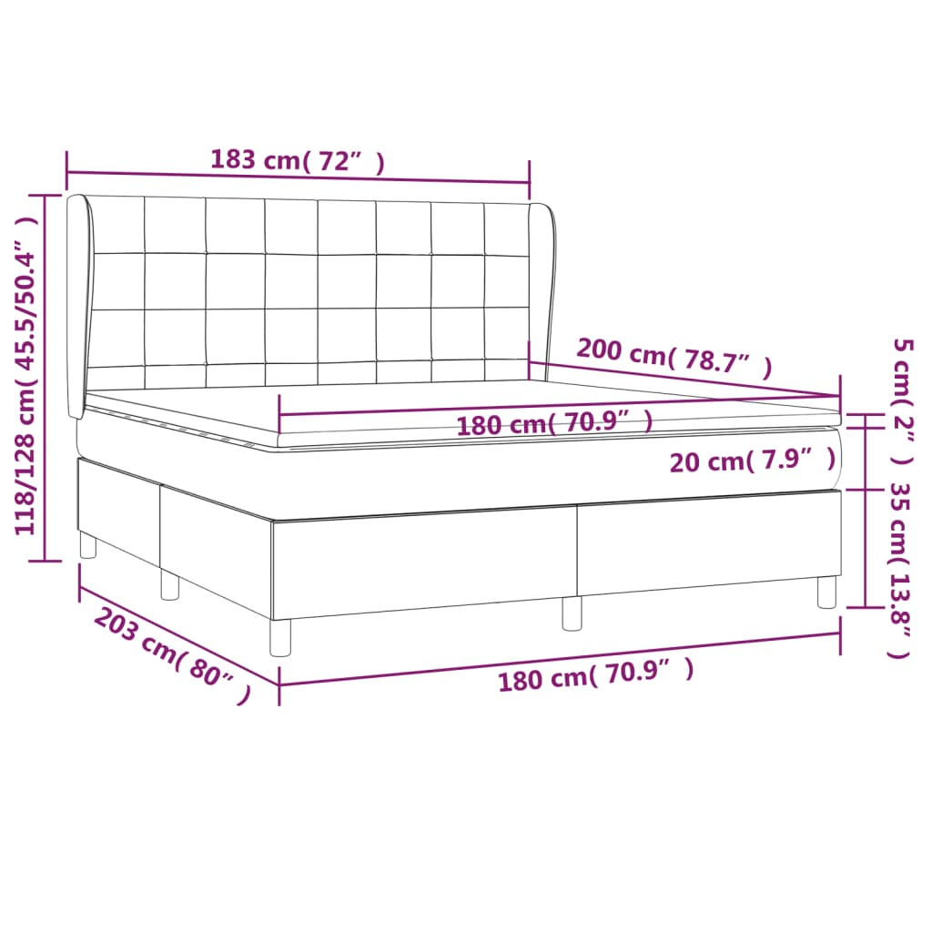 Boxspring met matras stof lichtgrijs 180x200 cm is nu te koop bij PeponiXL, paradijselijk wonen!