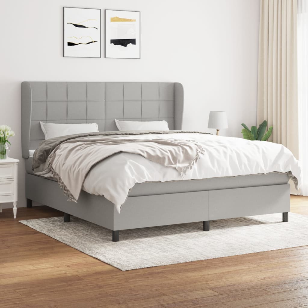 Boxspring met matras stof lichtgrijs 180x200 cm is nu te koop bij PeponiXL, paradijselijk wonen!