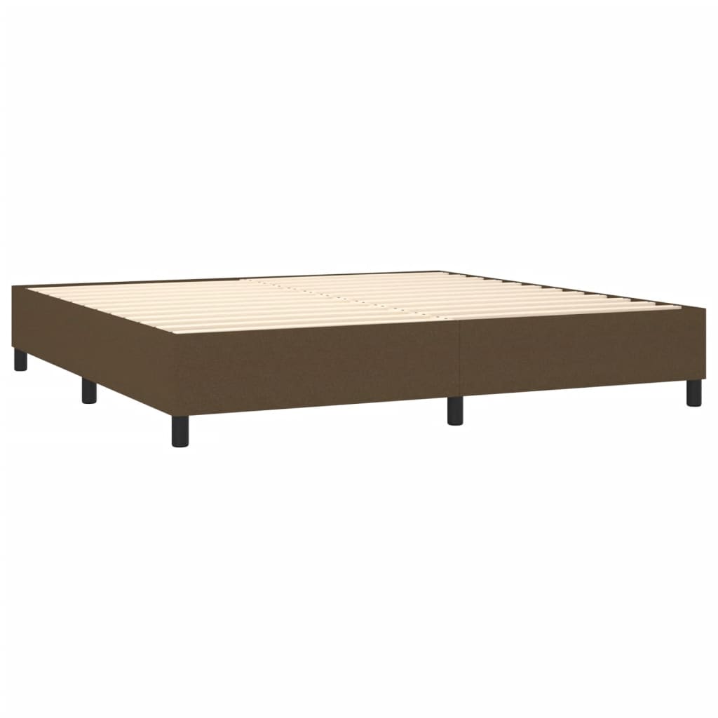 Boxspring met matras stof donkerbruin 200x200 cm is nu te koop bij PeponiXL, paradijselijk wonen!