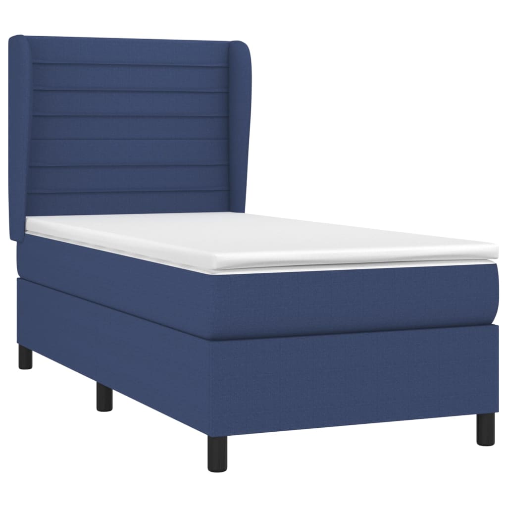 Boxspring met matras stof blauw 80x200 cm